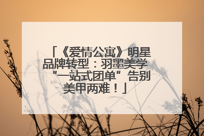 《爱情公寓》明星品牌转型：羽墨美学“一站式团单”告别美甲两难！