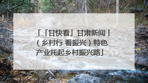 「甘快看」甘肃新闻丨（乡村行 看振兴）特色产业托起乡村振兴路