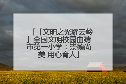 「文明之光耀云岭」全国文明校园曲靖市第一小学：崇德尚美 用心育人