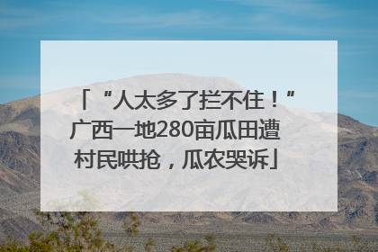 “人太多了拦不住！”广西一地280亩瓜田遭村民哄抢，瓜农哭诉