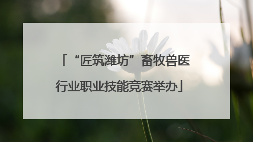 “匠筑潍坊”畜牧兽医行业职业技能竞赛举办
