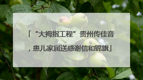 “大拇指工程”贵州传佳音，患儿家属送感谢信和锦旗