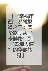 “幸福市西”系列报道之二：盛华路，从“卡脖路”到“景观大道”的华丽转身