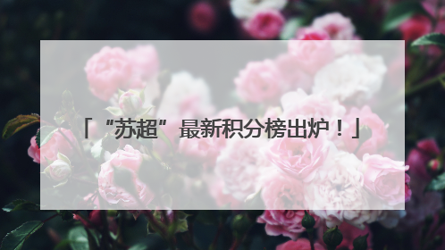 “苏超”最新积分榜出炉！