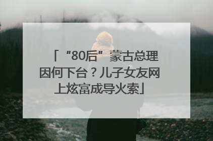 “80后”蒙古总理因何下台？儿子女友网上炫富成导火索
