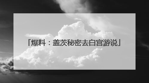 爆料：盖茨秘密去白宫游说