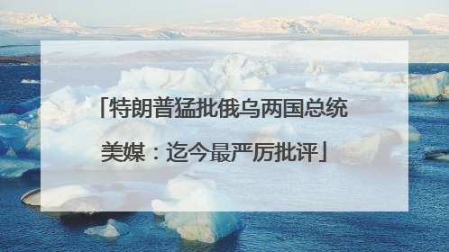 特朗普猛批俄乌两国总统 美媒：迄今最严厉批评