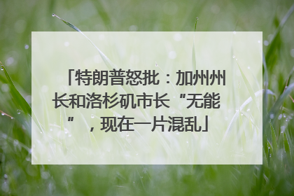 特朗普怒批：加州州长和洛杉矶市长“无能”，现在一片混乱