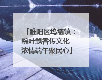睢阳区坞墙镇：粽叶飘香传文化 浓情端午聚民心