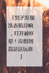 男子发现洗衣机异响，打开被吓晕！没想到竟是这玩意