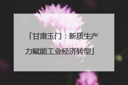 甘肃玉门：新质生产力赋能工业经济转型