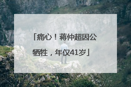 痛心！蒋仲超因公牺牲，年仅41岁