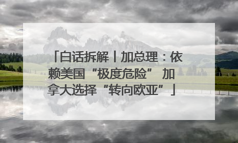 白话拆解丨加总理：依赖美国“极度危险” 加拿大选择“转向欧亚”