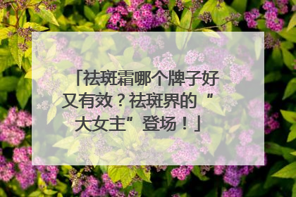 祛斑霜哪个牌子好又有效？祛斑界的“大女主”登场！