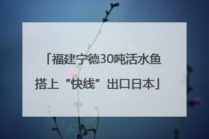 福建宁德30吨活水鱼搭上“快线”出口日本