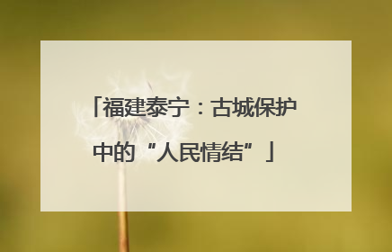 福建泰宁：古城保护中的“人民情结”