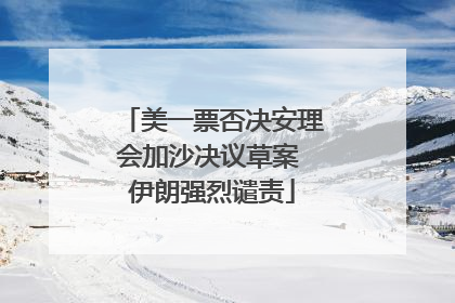 美一票否决安理会加沙决议草案 伊朗强烈谴责