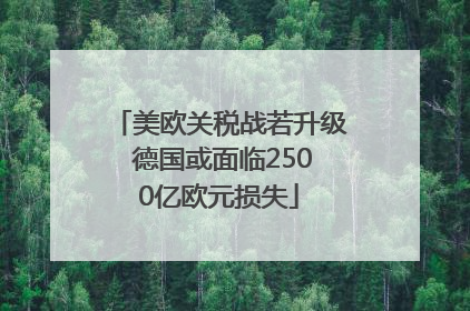 美欧关税战若升级 德国或面临2500亿欧元损失