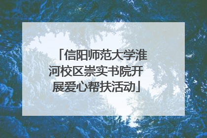 信阳师范大学淮河校区崇实书院开展爱心帮扶活动