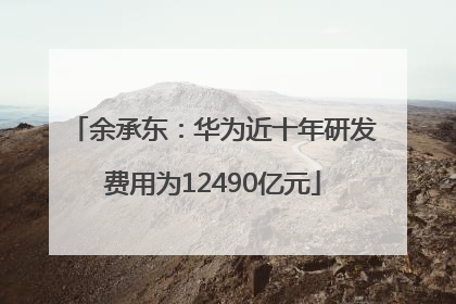 余承东：华为近十年研发费用为12490亿元