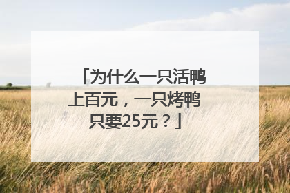 为什么一只活鸭上百元，一只烤鸭只要25元？
