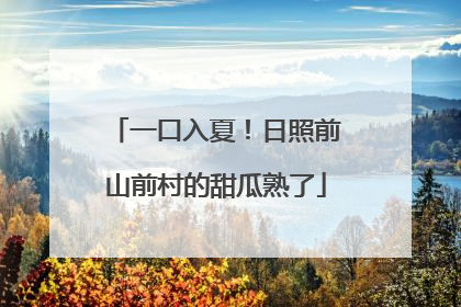 一口入夏！日照前山前村的甜瓜熟了