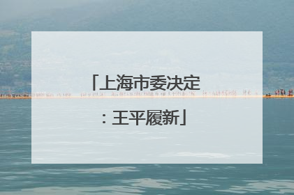 上海市委决定：王平履新