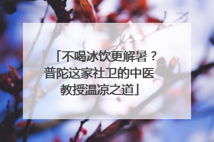 不喝冰饮更解暑？普陀这家社卫的中医教授温凉之道