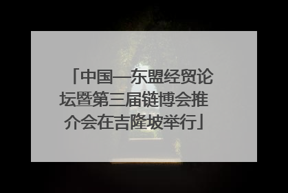 中国—东盟经贸论坛暨第三届链博会推介会在吉隆坡举行