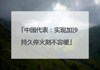 中国代表：实现加沙持久停火刻不容缓