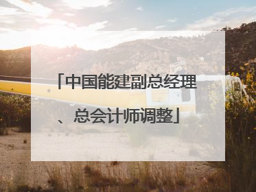 中国能建副总经理、总会计师调整