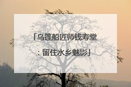 乌篷船匠师钱寿堂：留住水乡魅影