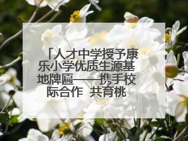 人才中学授予康乐小学优质生源基地牌匾——携手校际合作  共育桃李芬芳