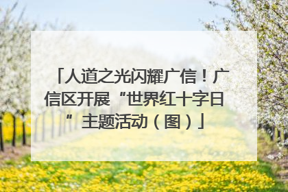 人道之光闪耀广信！广信区开展“世界红十字日”主题活动（图）