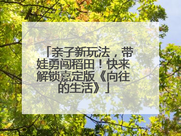 亲子新玩法，带娃勇闯稻田！快来解锁嘉定版《向往的生活》