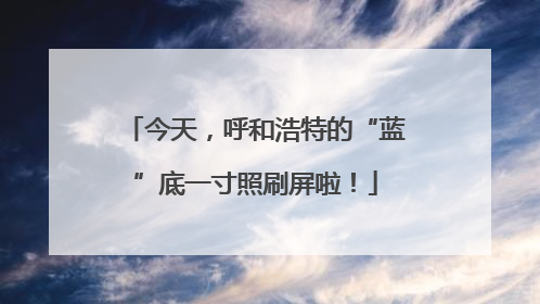 今天，呼和浩特的“蓝”底一寸照刷屏啦！