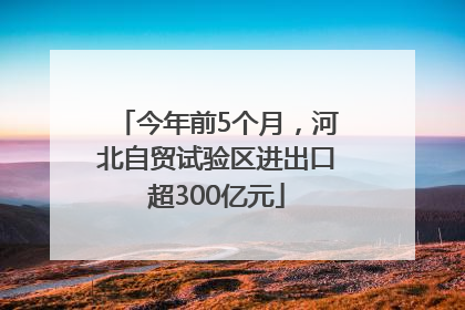 今年前5个月，河北自贸试验区进出口超300亿元