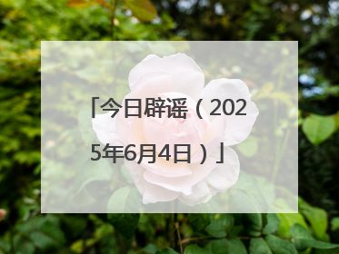 今日辟谣（2025年6月4日）