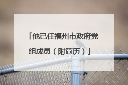 他已任福州市政府党组成员（附简历）