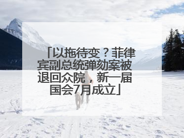 以拖待变？菲律宾副总统弹劾案被退回众院，新一届国会7月成立