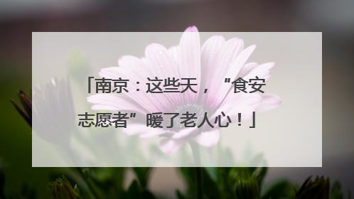 南京:这些天,“食安志愿者”暖了老人心!