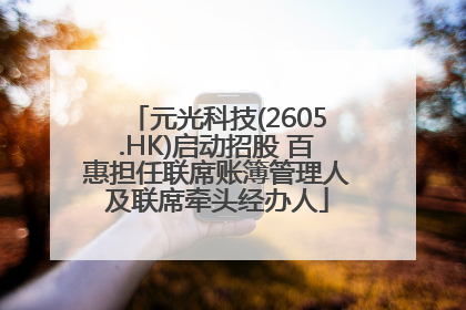 元光科技(2605.HK)启动招股 百惠担任联席账簿管理人及联席牵头经办人