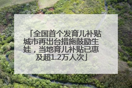 全国首个发育儿补贴城市再出台措施鼓励生娃，当地育儿补贴已惠及超1.2万人次