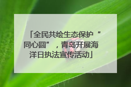 全民共绘生态保护“同心圆”，青岛开展海洋日执法宣传活动