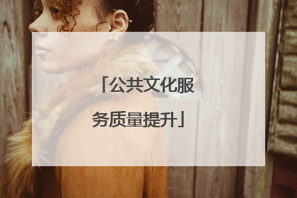 公共文化服务质量提升