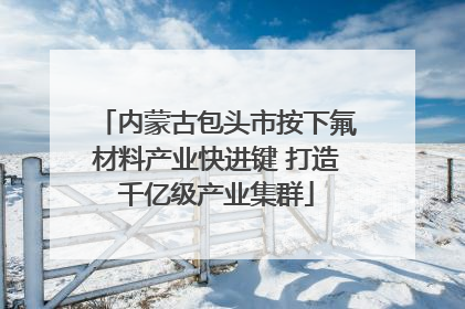 内蒙古包头市按下氟材料产业快进键 打造千亿级产业集群
