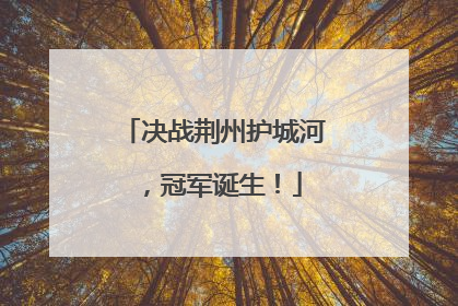 决战荆州护城河，冠军诞生！