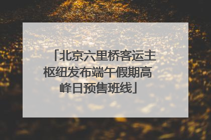 北京六里桥客运主枢纽发布端午假期高峰日预售班线