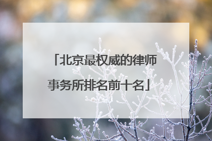 北京最权威的律师事务所排名前十名