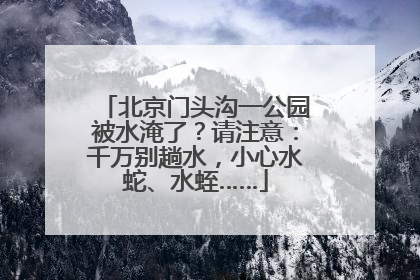 北京门头沟一公园被水淹了？请注意：千万别趟水，小心水蛇、水蛭……